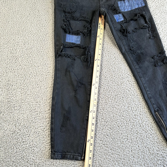 One Teaspoon Jeans Woman's 26 Black Low‎ Waist Skinny Leg Distressing - Picture 7 of 13